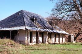 Abandoned slate-roofed homestead at Montacute