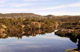 Reflections upon surface of Lake Chalice 1979