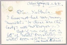 Letter and card -  11 & 12 January 1968