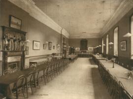 Photograph of the girls' dining room at Ackworth School