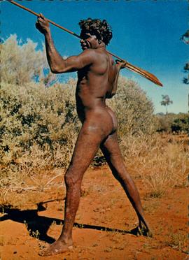 Postcard of Olive Pink’s aboriginal gardener