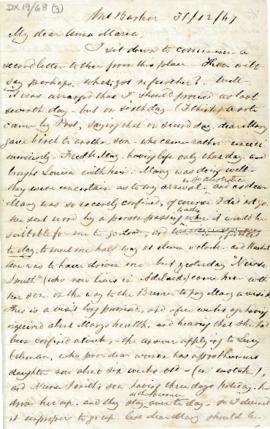Letter Francis to Anna Maria Cotton, 31st Dec 1867