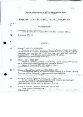 Index to UA2- University of Tasmania Staff Association
